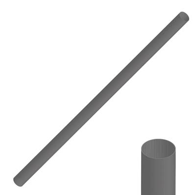 DIAM.60mm L192cm SMOKE GREY TUBE<BR>(Ref. 010093)